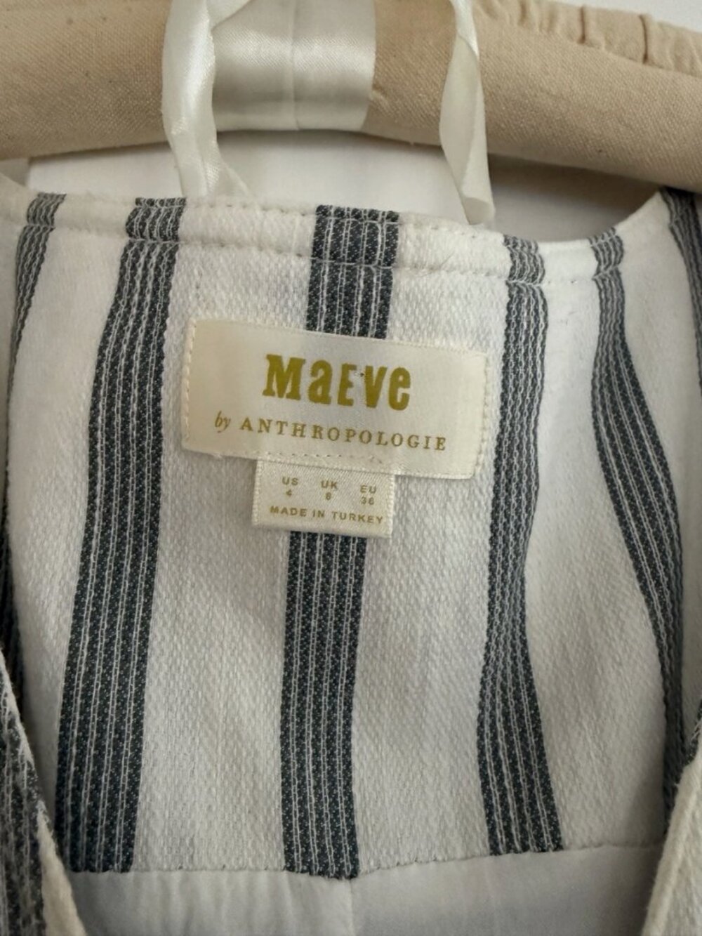 Maeve By ANTHROPOLOGIE Black & white Striped Sleeveless Dress Size 4 - Picture 2 of 8